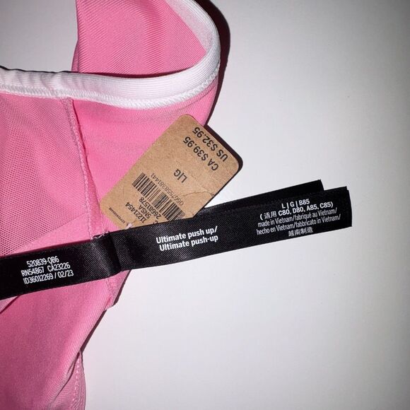 Victoria's Secret PINK Ultimate Push Up Bra Size Large NWT Padded Racerback - Picture 7 of 8